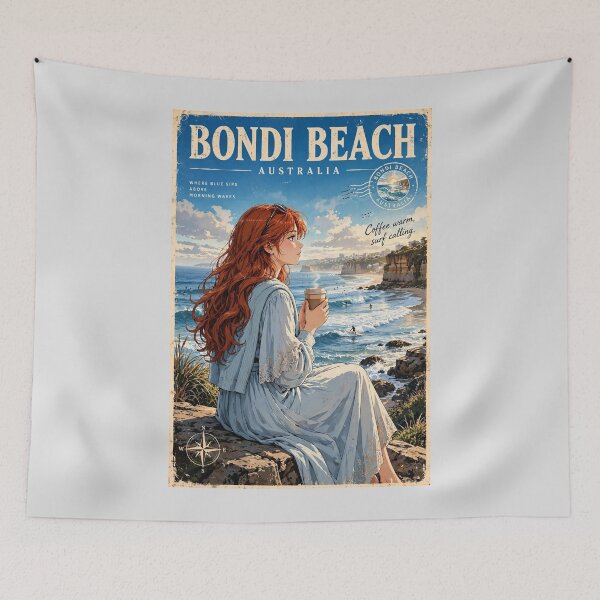 Item preview, Australia — Bondi Beach — Morning Coffee by the Pacific designed and sold by DibujandoPorfa.
