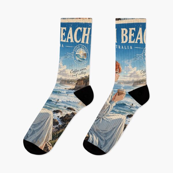 Item preview, Australia — Bondi Beach — Morning Coffee by the Pacific designed and sold by DibujandoPorfa.