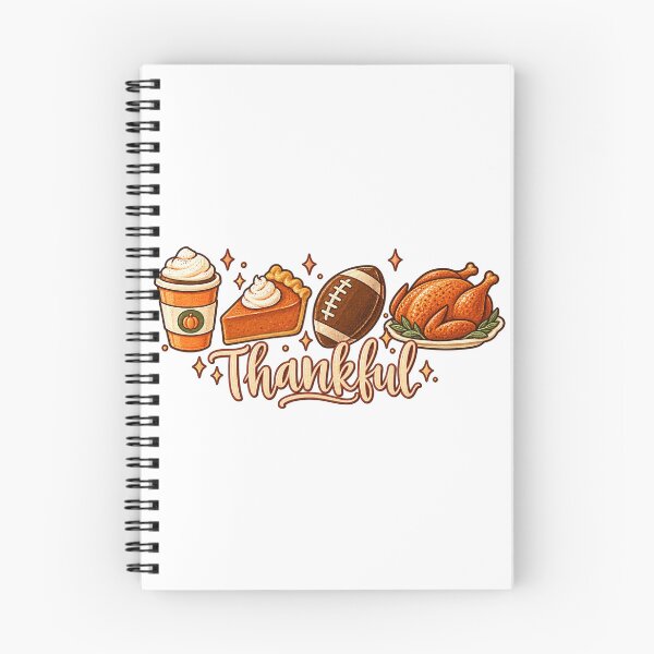 Item preview, Retro Thanksgiving Thankful Coffee Pie Football And Turkey designed and sold by CozyCubs-Art.