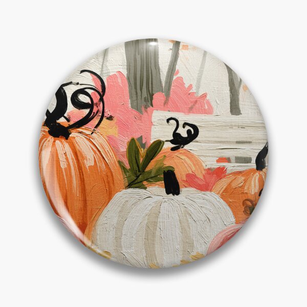 Item preview, Colorful Autumn Pumpkins with Rustic Bench, Vibrant Leaves and Cozy Fall Landscape designed and sold by OlfactoART Studio.