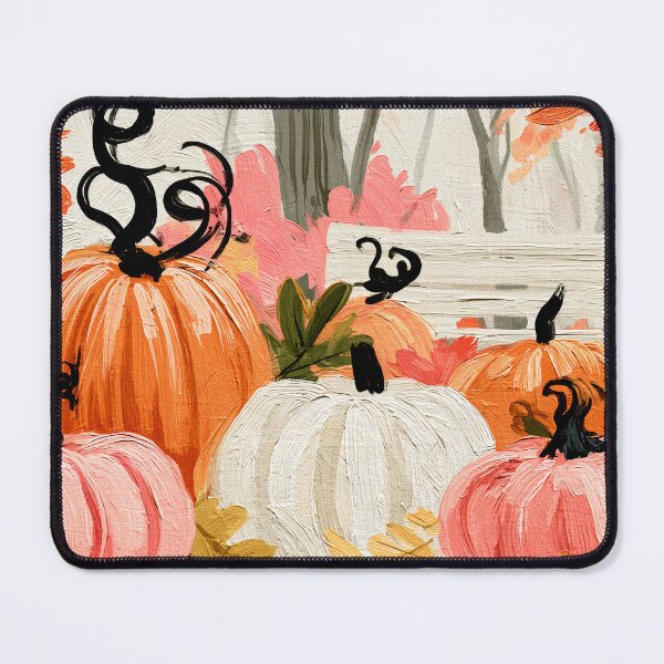 Item preview, Colorful Autumn Pumpkins with Rustic Bench, Vibrant Leaves and Cozy Fall Landscape designed and sold by OlfactoART Studio.