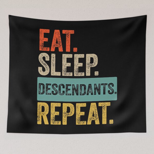 Artikelvorschau, Eat Sleep Descendants Repeat Retro Vintage entworfen und verkauft von CaroniCreatives.