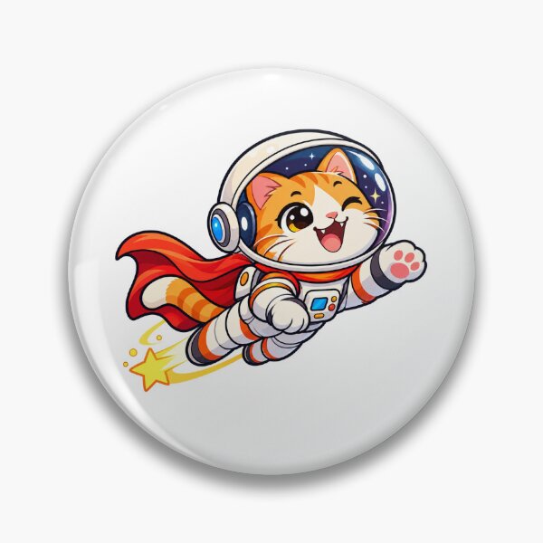 Item preview, Astro Cat Superhero - Flying Space Cat designed and sold by Myra365Art.