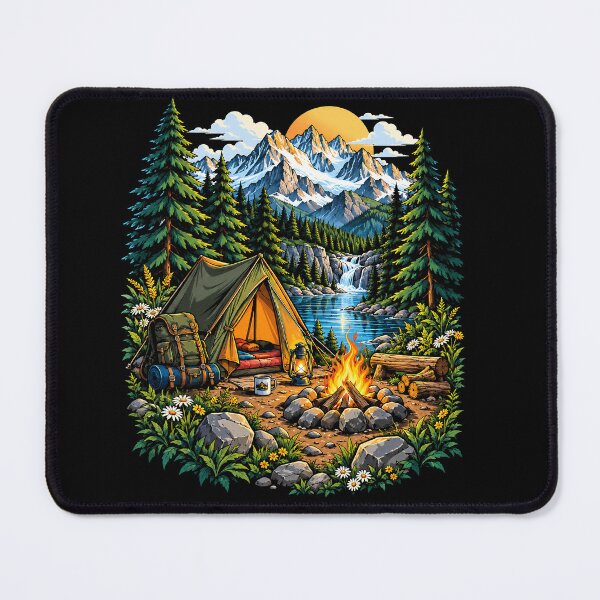 Item preview, Camping Adventure Mountain Lake Sunset Wilderness designed and sold by ArcaneArtistry.