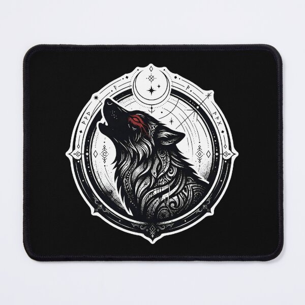 Item preview, Furry Wolf Mystical Dark Fantasy Emblem – Occult Gothic Totem Art designed and sold by DuckOddity.