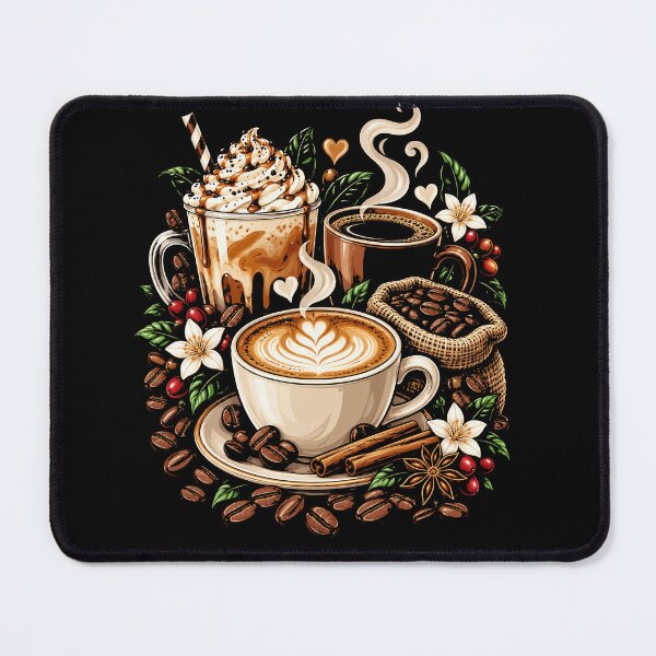 Item preview, Cozy Coffee Lover Coffee Cups Whipped Cream Beans Cinnamon designed and sold by ArcaneArtistry.