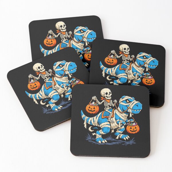 Item preview, Halloween Skeleton Riding Mummy Dinosaur Trick Or Treat designed and sold by Moizento.