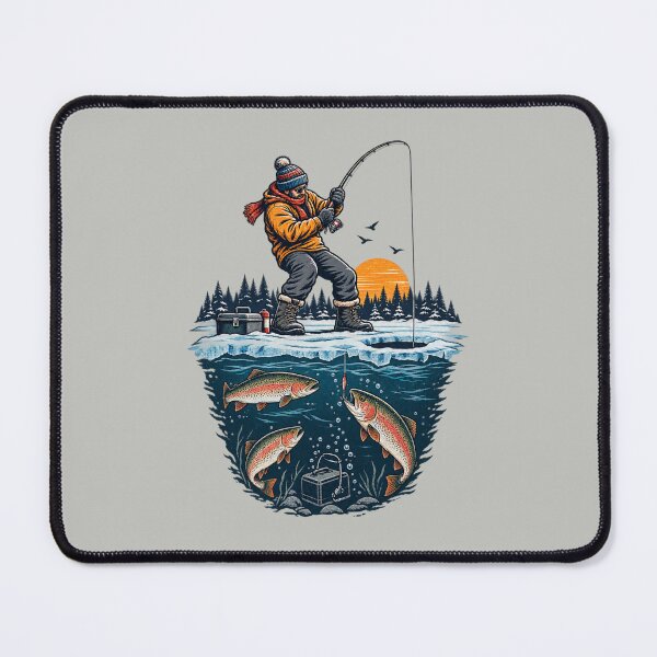 Item preview, Winter Fishing Outdoor Adventure, Fishing Gift for Fishing Lover designed and sold by MalwasBasket.