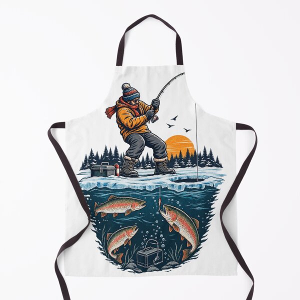 Item preview, Winter Fishing Outdoor Adventure, Fishing Gift for Fishing Lover designed and sold by MalwasBasket.