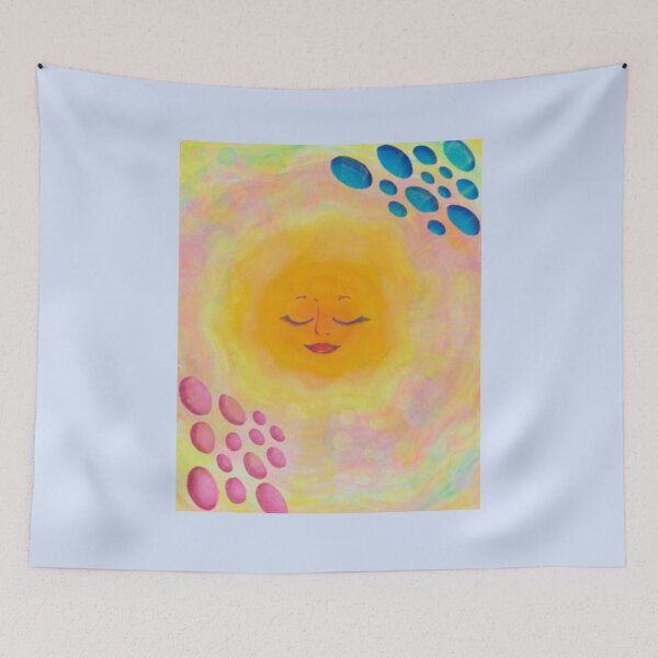 Item preview, Ethereal Yellow Sun Face Art designed and sold by Misakitchen.