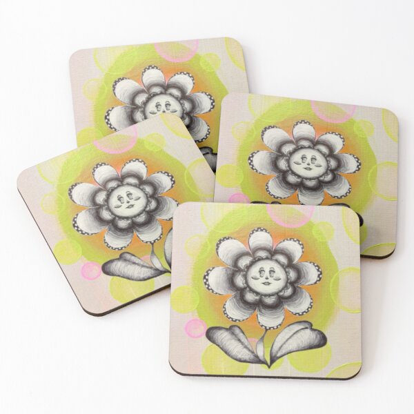 Item preview, Retro Whimsical Flower Face Illustration designed and sold by Misakitchen.