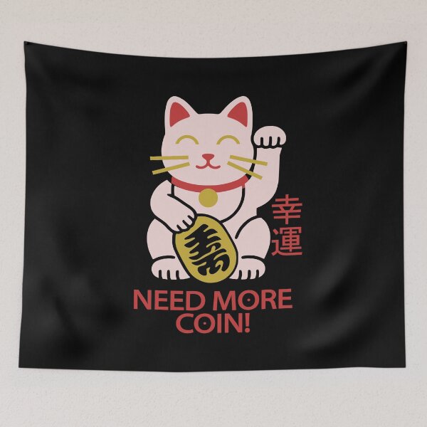Item preview, Cute Maneki Neko Lucky Cat Need More Coin Art designed and sold by LinaValearte.