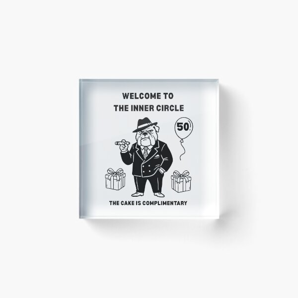 Item preview, Funny 50th Birthday Card Bulldog Mafia Boss Welcome to the Inner Circle designed and sold by HYPNK.