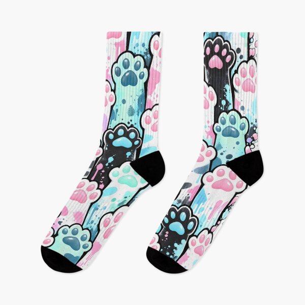 Item preview, Colorful Cat Paw Prints Abstract Splash Art designed and sold by Artistikastore.
