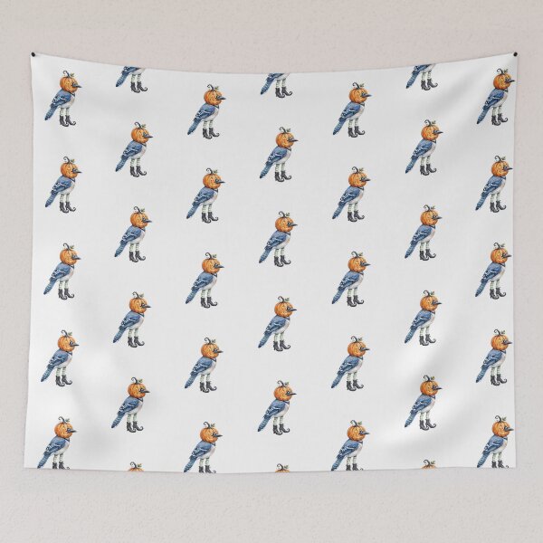 Item preview, Pumpkin Head Blue Jay designed and sold by Tiffany Roy.