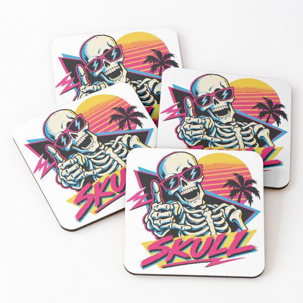 Item preview, Neon Skull Shades Retro Illustration designed and sold by medicalkinoko.