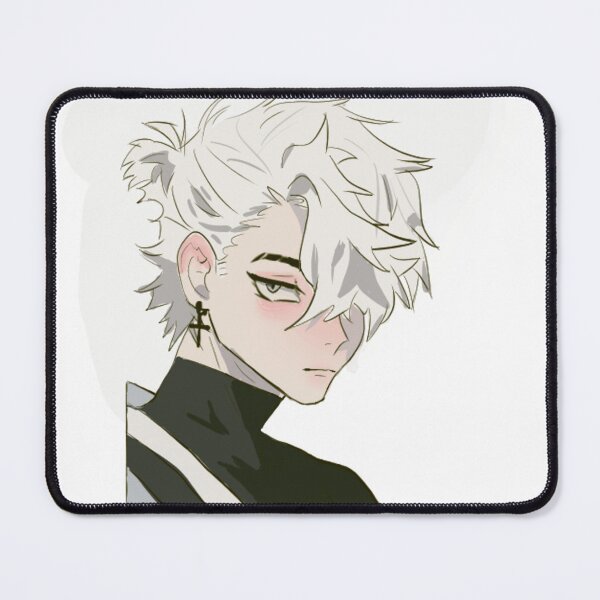 Item preview, White-Haired Boy - Anime Portrait designed and sold by Estefanía Aparici.