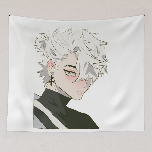 Item preview, White-Haired Boy - Anime Portrait designed and sold by Estefanía Aparici.