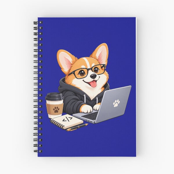 Item preview, Cute Corgi Programmer Dog Coding With Coffee Laptop designed and sold by CorgiCoffeeHub.