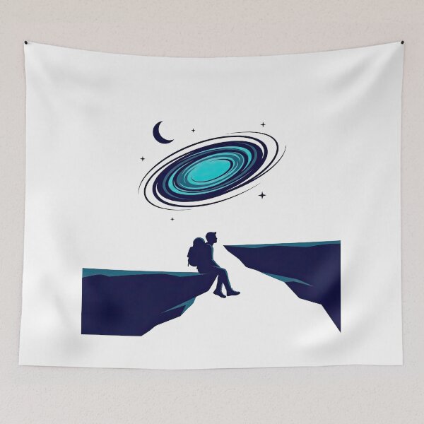 Item preview, Solitary Traveler Gazing at Spiral Cosmic Galaxy designed and sold by Rahat3344.