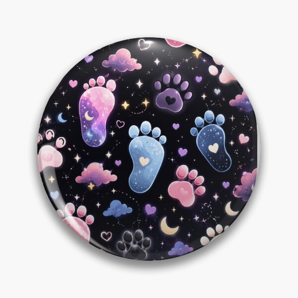 Item preview, Celestial Paw & Footprint Magic – Cute Kawaii Galaxy Pattern designed and sold by vinothmech53.