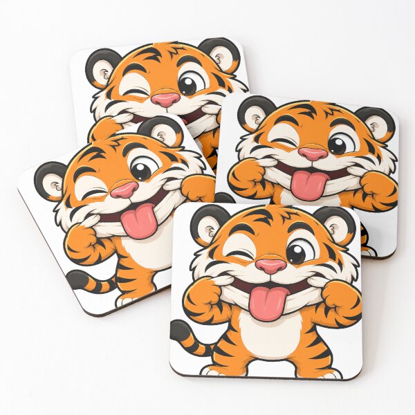 Item preview, The mischievous tiger pulls cheeks and sticks out its tongue. designed and sold by THITIMON2527.