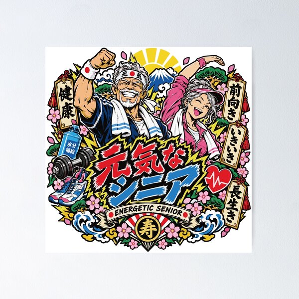 Item preview, Energetic Senior Pop Illustration designed and sold by medicalkinoko.