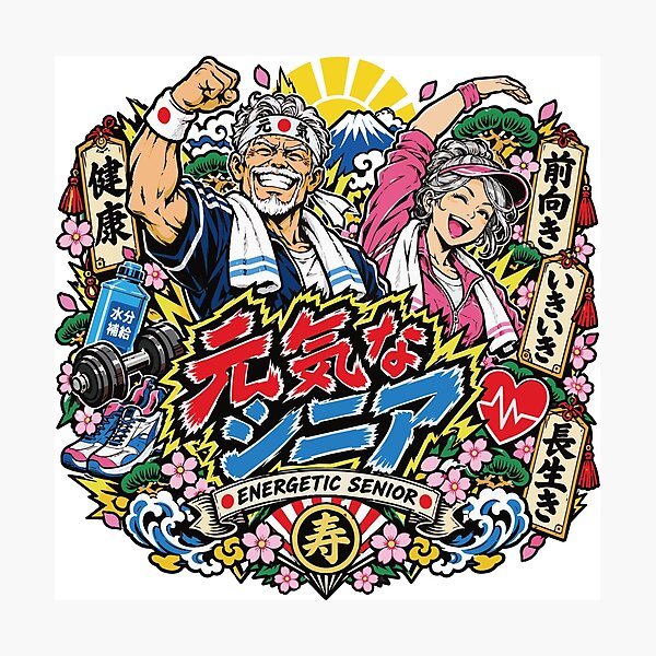 Item preview, Energetic Senior Pop Illustration designed and sold by medicalkinoko.