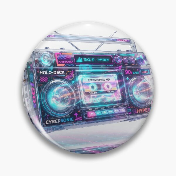 Item preview, Futuristic Cyberpunk Translucent Neon Boombox Artwork designed and sold by Rahat3344.