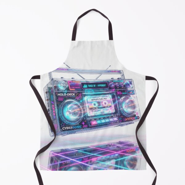 Item preview, Futuristic Cyberpunk Translucent Neon Boombox Artwork designed and sold by Rahat3344.