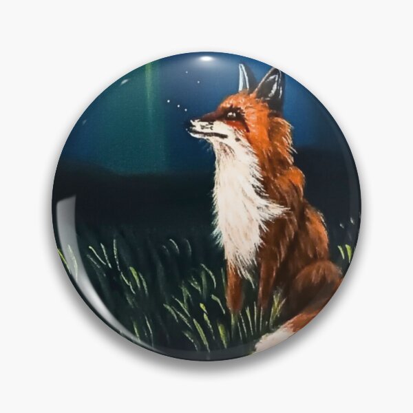 Item preview, Fox Under the Northern Lights – Aurora Woodland Wildlife Art designed and sold by ArtistsAtticWI.