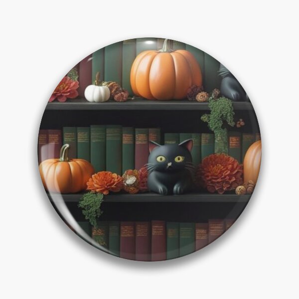 Item preview, Cute Ghost Halloween Bookshelf Black Cat  designed and sold by BriSher.