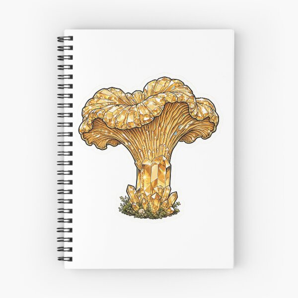 Item preview, Chanterelle Crystal Sticker - Golden Citrine Mushroom Diamond designed and sold by FineLineBotanical .