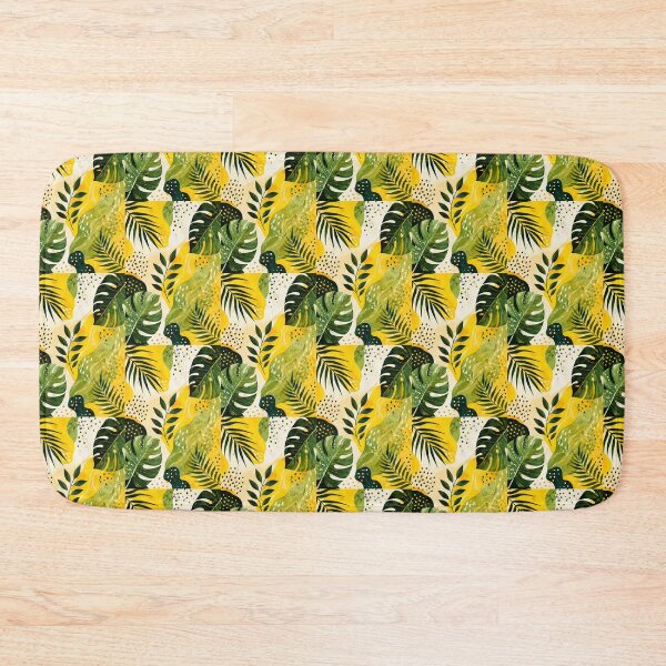 Item preview, Yellow Green Tropical Botanical Abstract – Vibrant Modern Leaf Pattern designed and sold by vinothmech53.