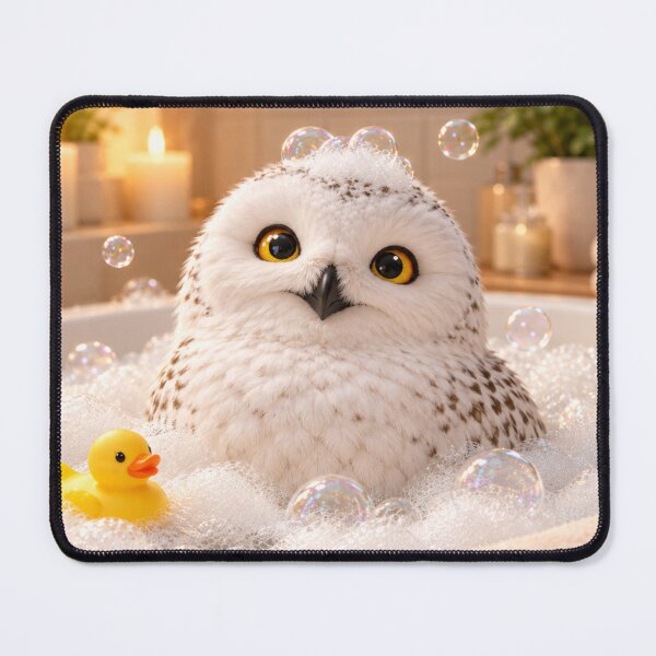 Item preview, Snowy Owl Bathtub Bubble Soak designed and sold by Sillytoe.