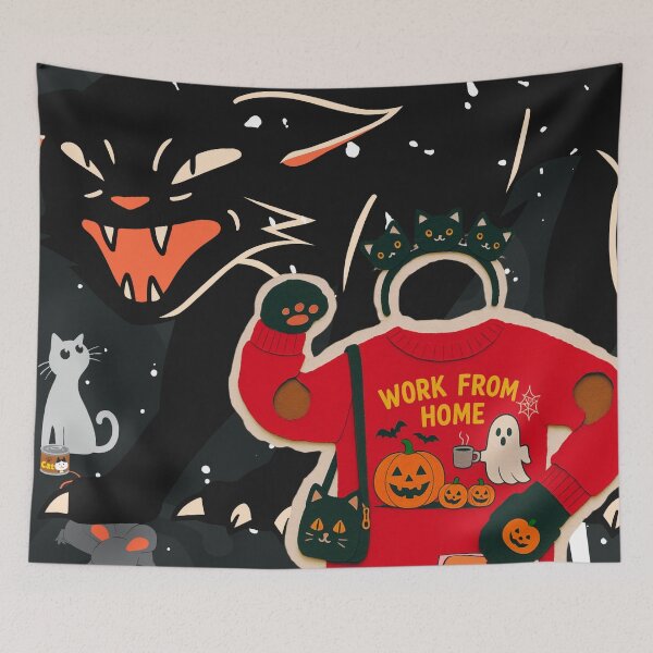 Item preview, 'Profit Before Panic' Halloween Office Swag :: Black Cat Balance Sheet Banshee designed and sold by Communication Optimists.
