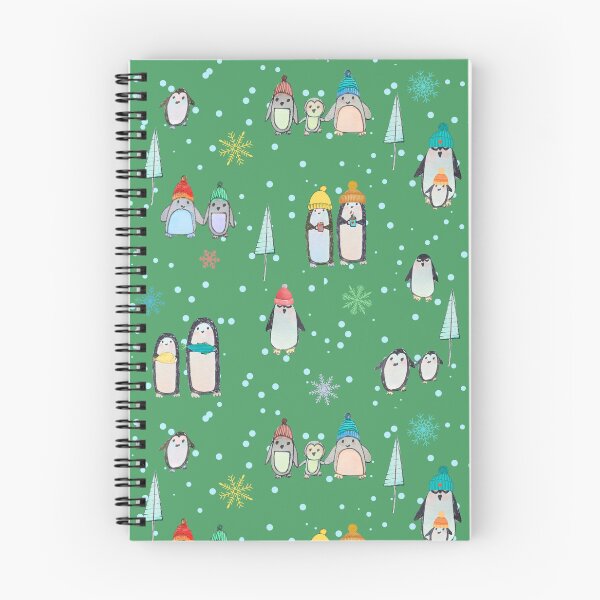 Item preview, Cute penguins hand drawn in watercolor and ink (green) designed and sold by Boy and Belugee Studio.