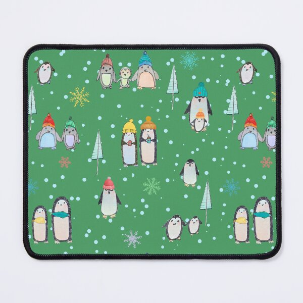 Item preview, Cute penguins hand drawn in watercolor and ink (green) designed and sold by Boy and Belugee Studio.