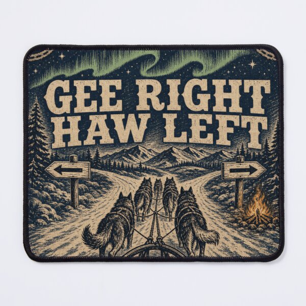 Item preview, Gee Right Haw Left Mushing Commands Sled Dog Race Bib designed and sold by BoosterShop.