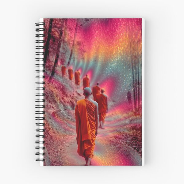 Item preview, Monks Walking Toward The Rainbow Light designed and sold by MongLongStudio.
