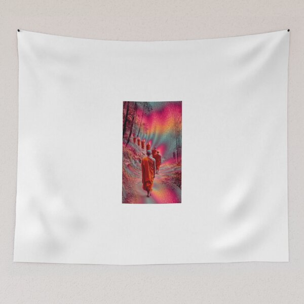 Item preview, Monks Walking Toward The Rainbow Light designed and sold by MongLongStudio.