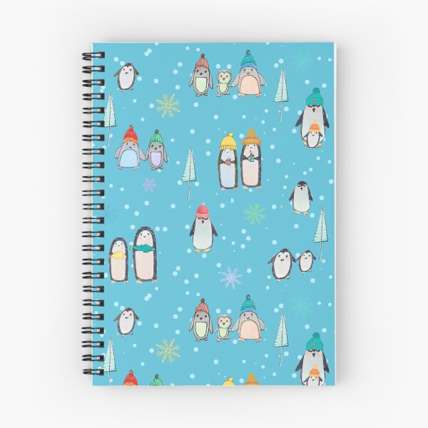 Item preview, Cute penguins hand drawn in watercolor and ink (blue) designed and sold by Boy and Belugee Studio.