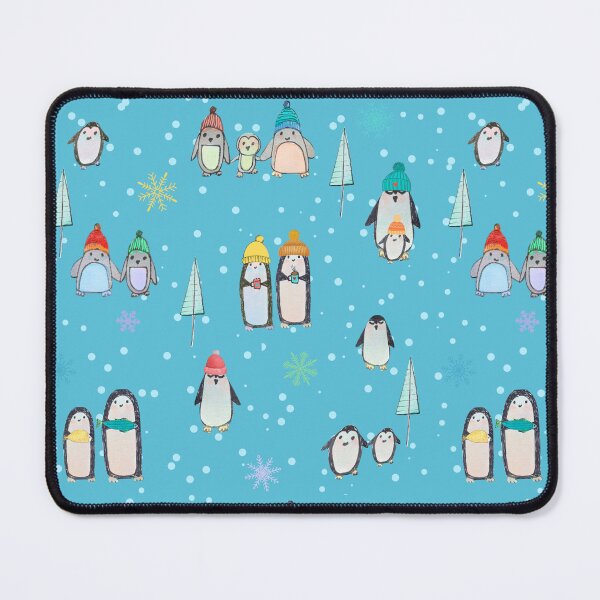 Item preview, Cute penguins hand drawn in watercolor and ink (blue) designed and sold by Boy and Belugee Studio.