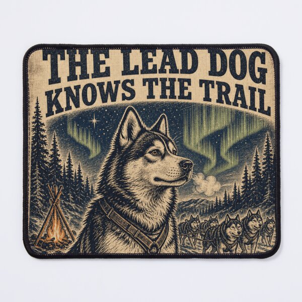 Item preview, The Lead Dog Knows The Trail Sled Dog Team Leader Race Bib designed and sold by BoosterShop.