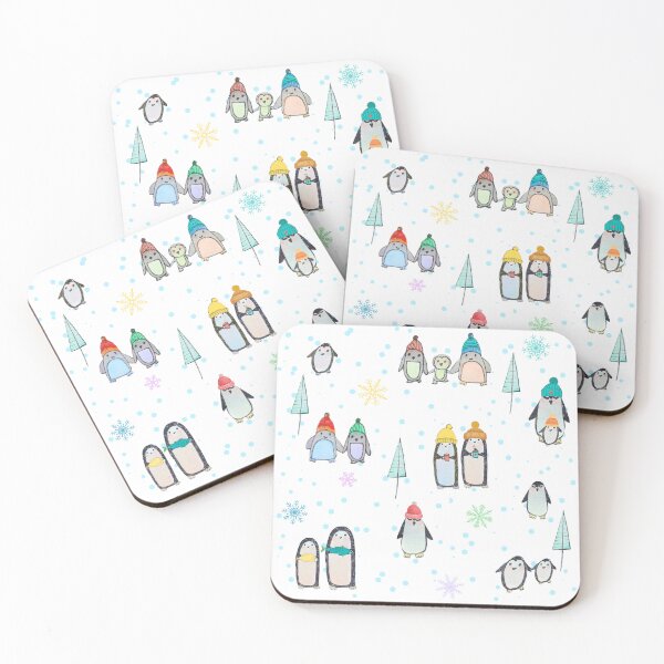 Item preview, Cute penguins hand drawn in watercolor and ink designed and sold by Boy and Belugee Studio.