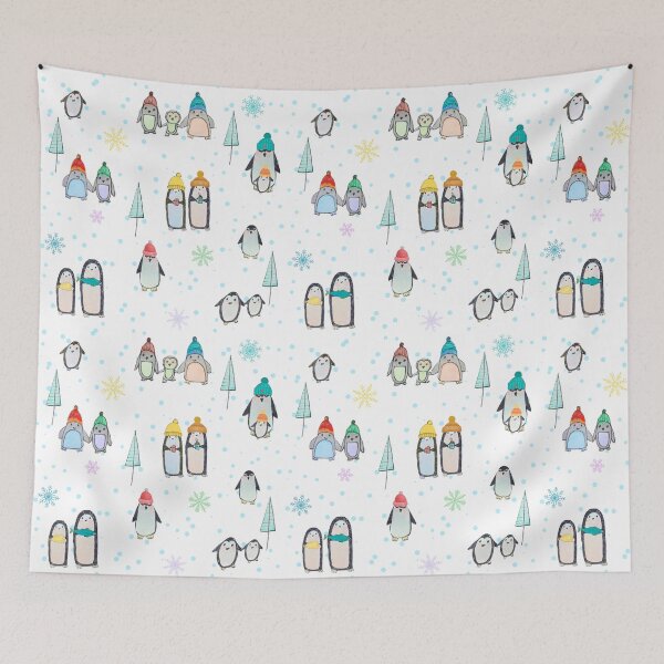Item preview, Cute penguins hand drawn in watercolor and ink designed and sold by Boy and Belugee Studio.
