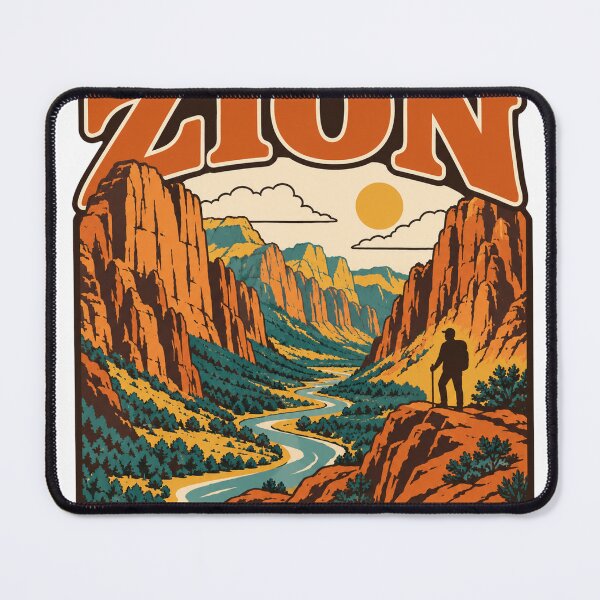 Item preview, Zion National Park Gift - Retro Zion Souvenir designed and sold by RedRubyBubble.