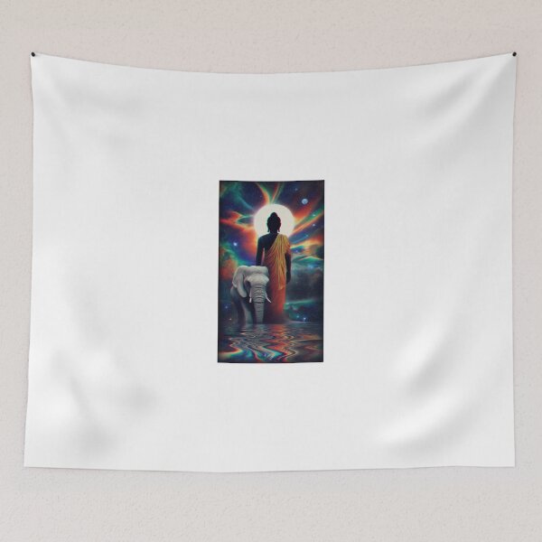 Item preview, Buddha And Elephant Under A Cosmic Sun designed and sold by MongLongStudio.