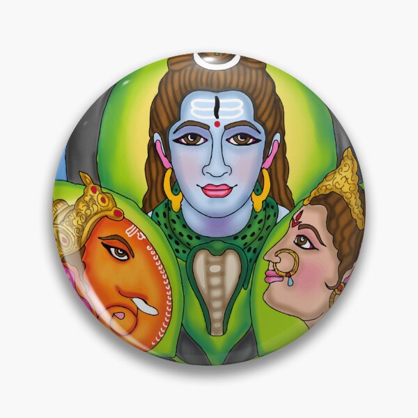 Item preview, Dibujo digital de la familia del Señor Shiva | Obra de arte de la familia de deidades hindúes designed and sold by Harshit_Digital_Arts.