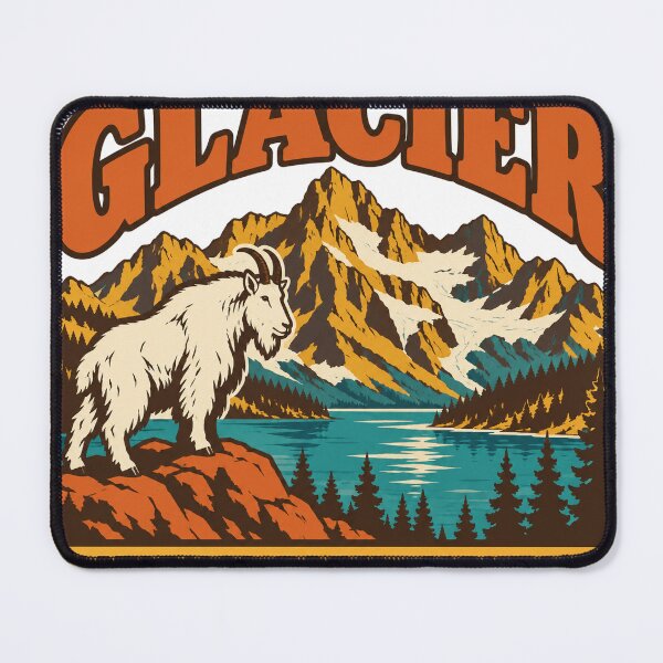 Item preview, Glacier National Park Gift - Retro Glacier Souvenir designed and sold by RedRubyBubble.